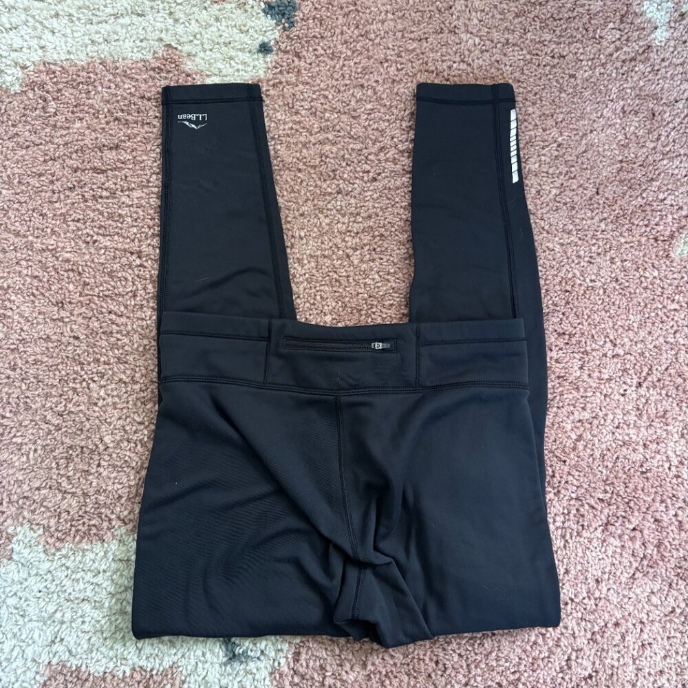 L.L. Bean Womens M-REG PrimaLoft ThermaStretch Fleece Leggings Mid Rise Black - Picture 4 of 9